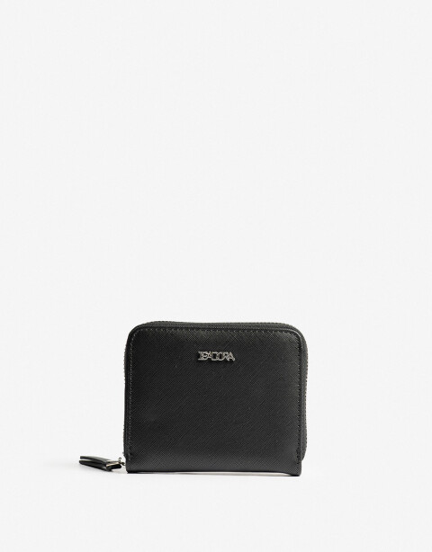 Billetera Zip Round Billetera Con Cierre - Negro