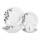 Juego de vajilla One Kitchen en porcelana x 20 piezas Flores Negras