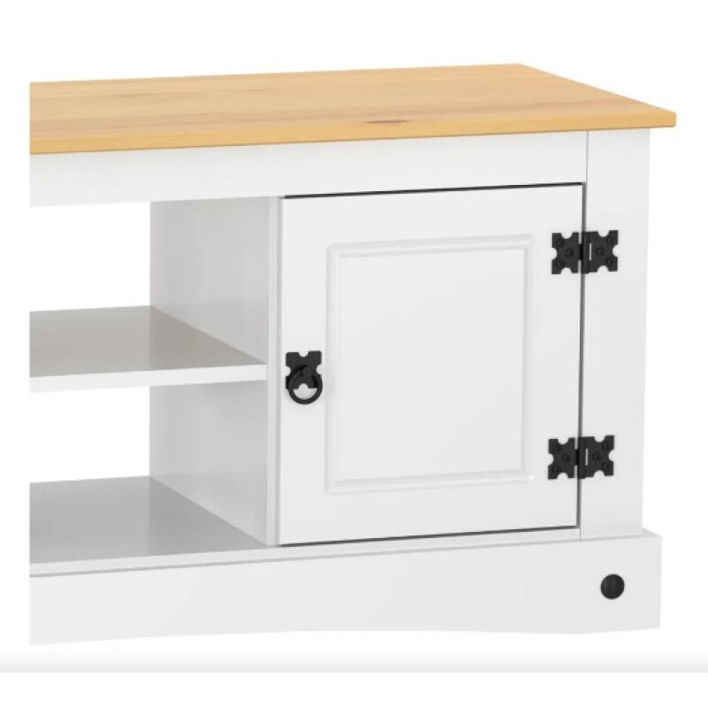 Rack TV Estilo Mexicano Color BLANCO y CERA NATURAL Rack TV Estilo Mexicano Color BLANCO y CERA NATURAL