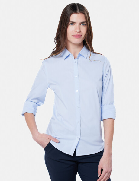 CAMISA RAYADA Celeste