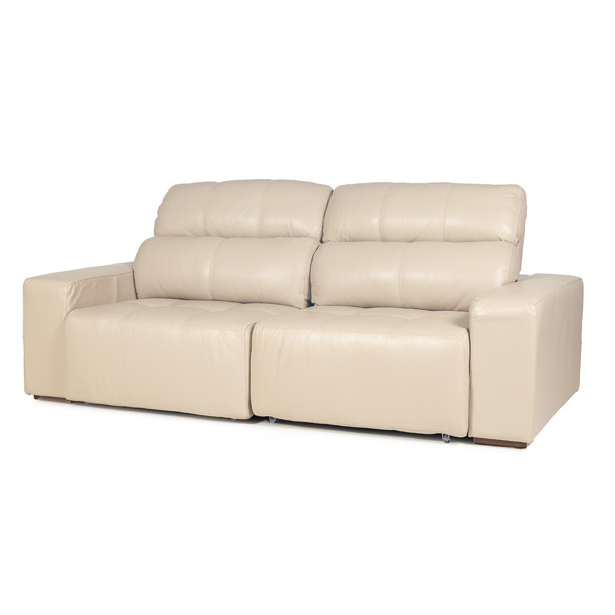 Sofá Agazzi (Reclinable) - Cuero Básico - 2 cuerpos - 519 (Beige) 