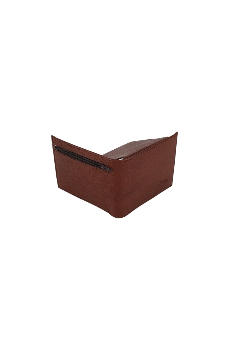 Billetera con visor y cierre Marrón