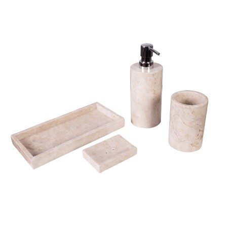 SET DE BAÑO PIEDRA MARMOL NATURAL-BEIGE MENIA