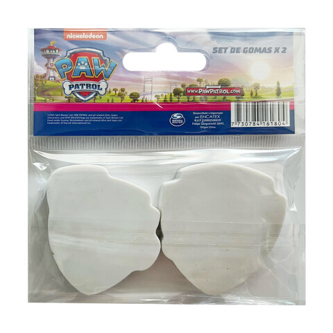 Pack x 2 Goma de Borrar Paw Patrol 4 cm Liberty