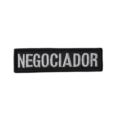 Parche rectangular bordado - NEGOCIADOR Gris