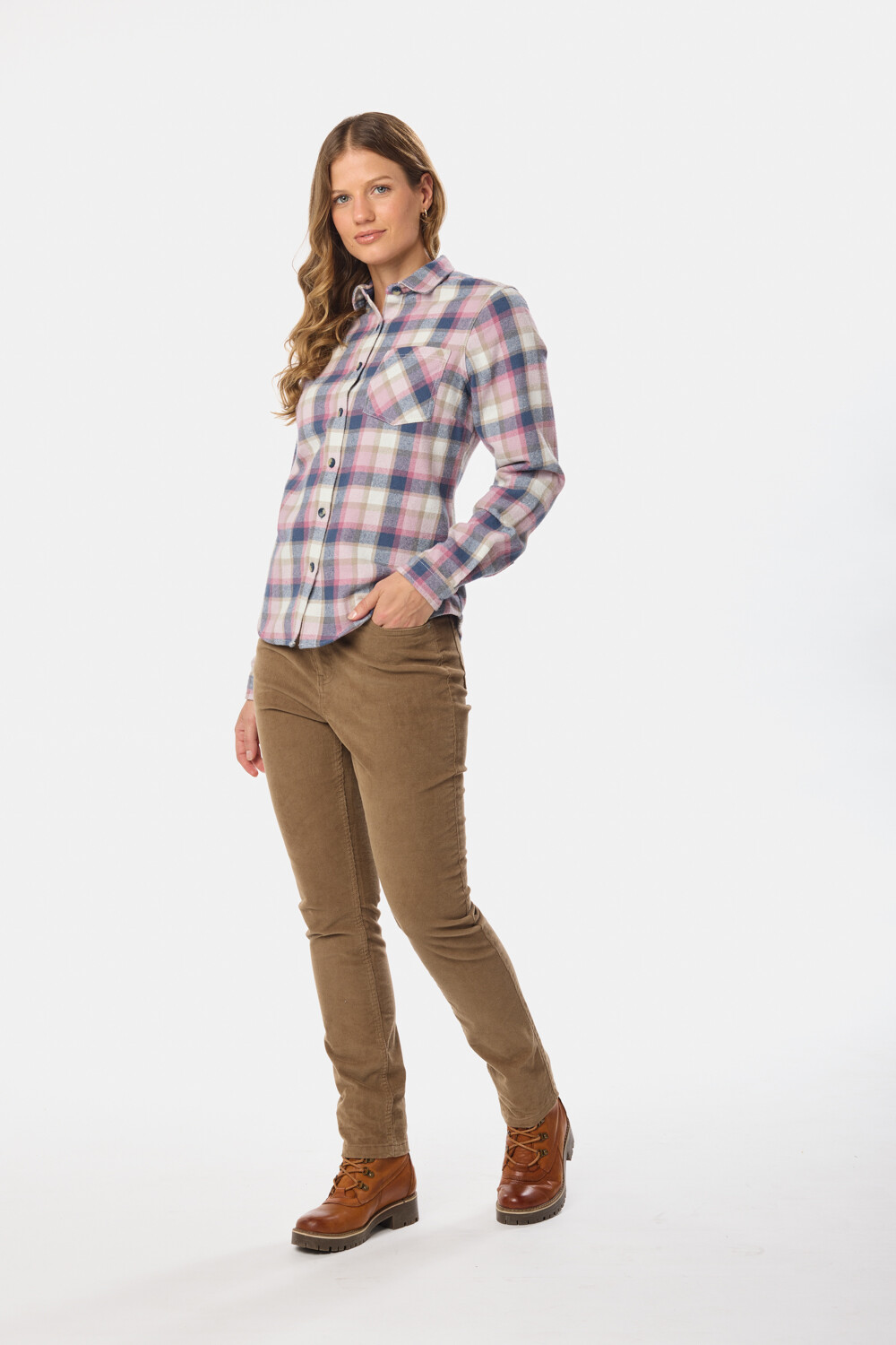 PANTALON DE PANA CON SPANDEX Beige