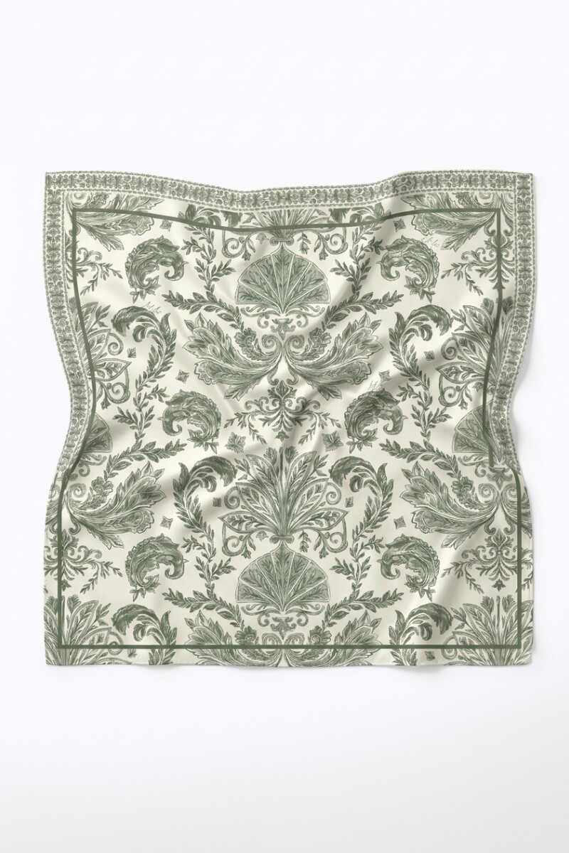 Pañuelo estampa Boho verde oliva