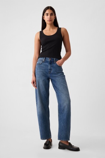 Jean Barrel Tiro Alto Mujer Medium Indigo 15