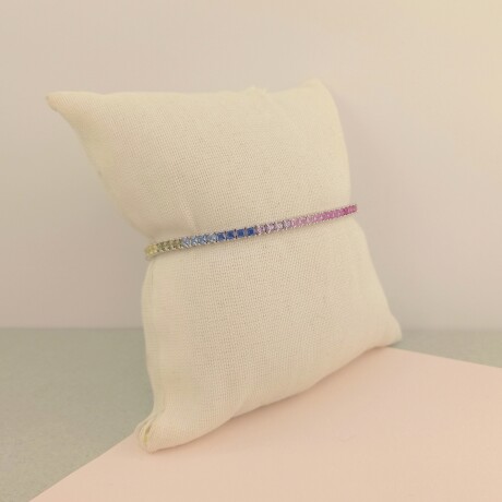 Pulsera de plata 925 con baño de oro gris con circonias. Pulsera de plata 925 con baño de oro gris con circonias.