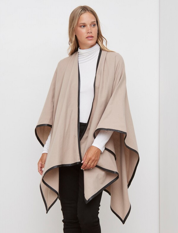 Ruana Soft Det Ribet BEIGE