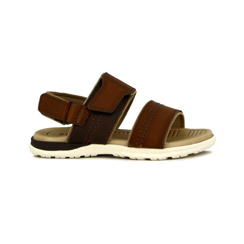 Country Itapua Sandalia Casual Tiras C/velcro Beige-chocolate