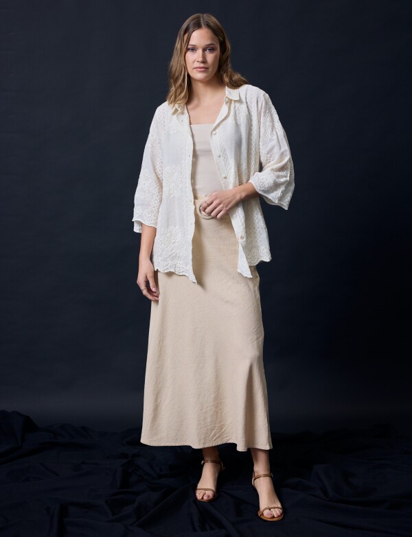 Camisa Broderie BEIGE