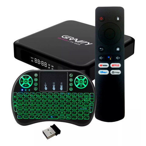 Smart Tv Box Gravity X8 Plus 4k 4/32 Gb + Mini Teclado Inalámbrico COMBO TV BOX X88PRO 4/32 + TECLADO SMART