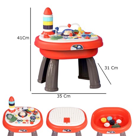 Mesa Didáctica Juegos Actividades Luz Música Bebé Huanger Rojo