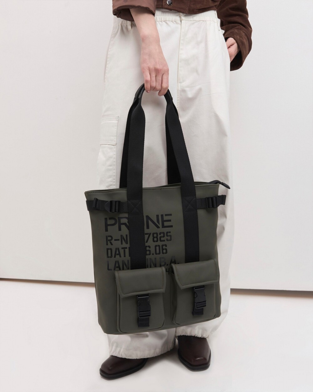 Bolso Daily en efecto cuero rubber Verde