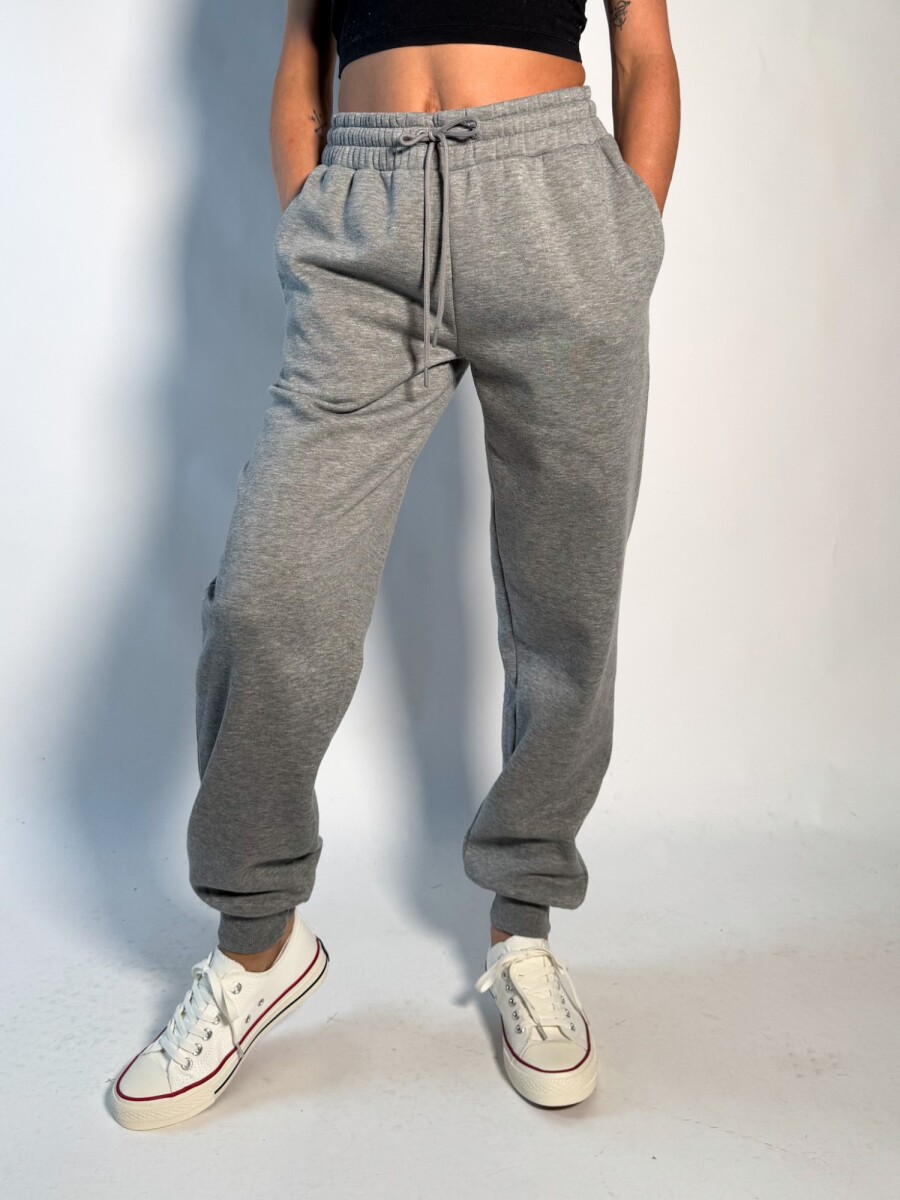 Jogger de algodon con puño Gaia - Grafito 