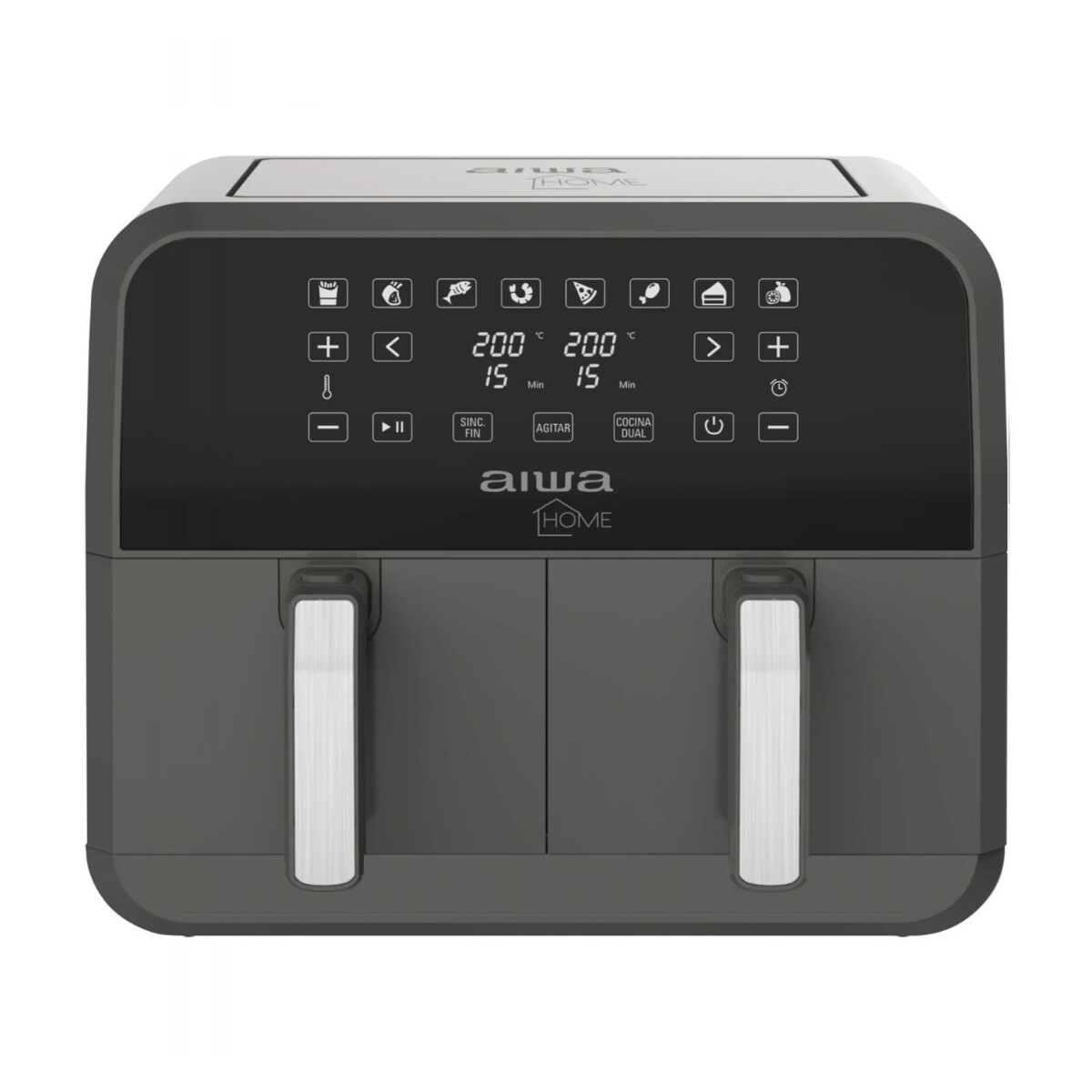 Freidora Sin Aceite Aiwa Haft8003 200°c 8L Dos Canastos 