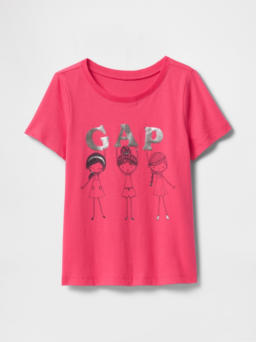 Remera Logo Gap Toddler Niña - Raspberry 