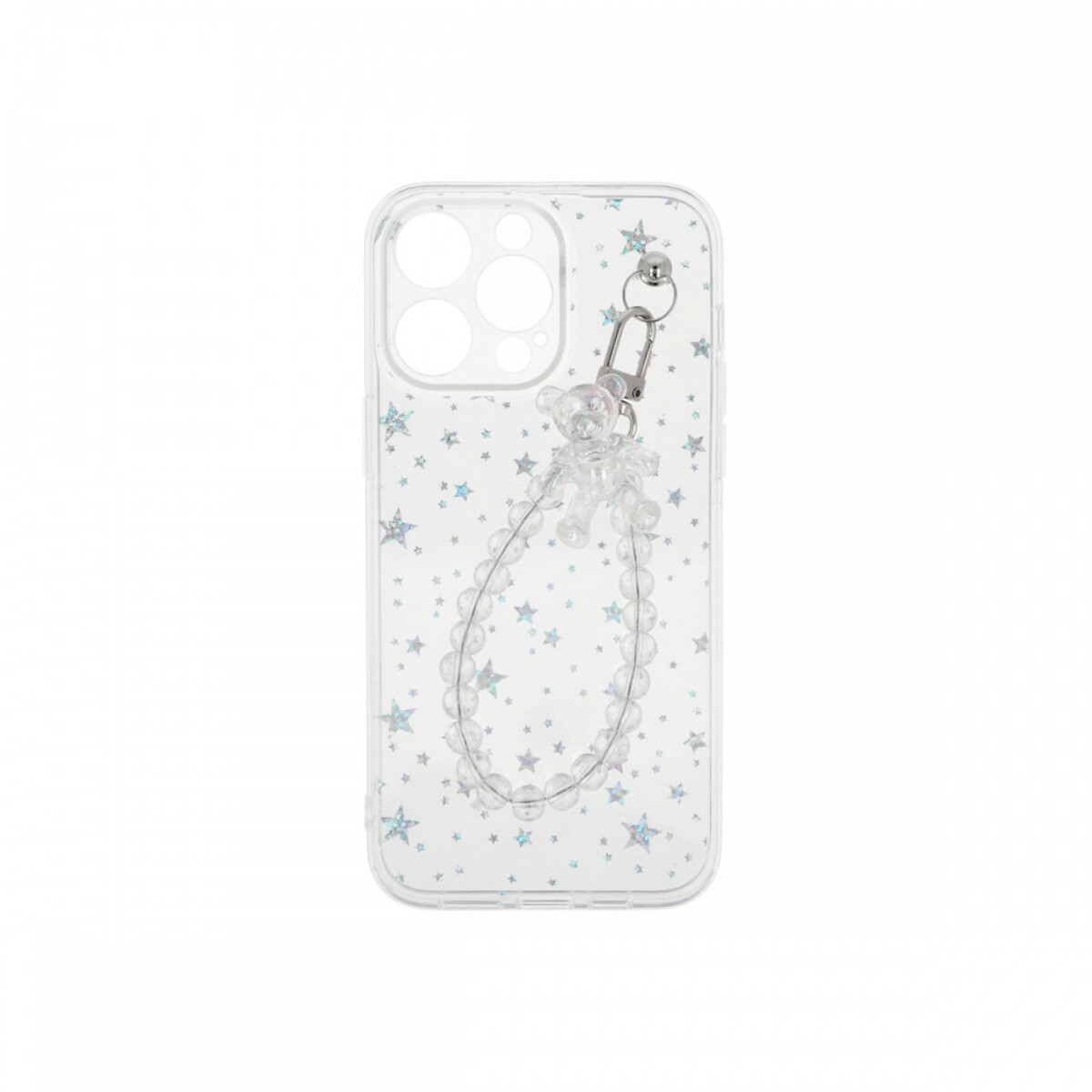 Protector transparente iPhone 15 Pro diseño estrellas brillantes 