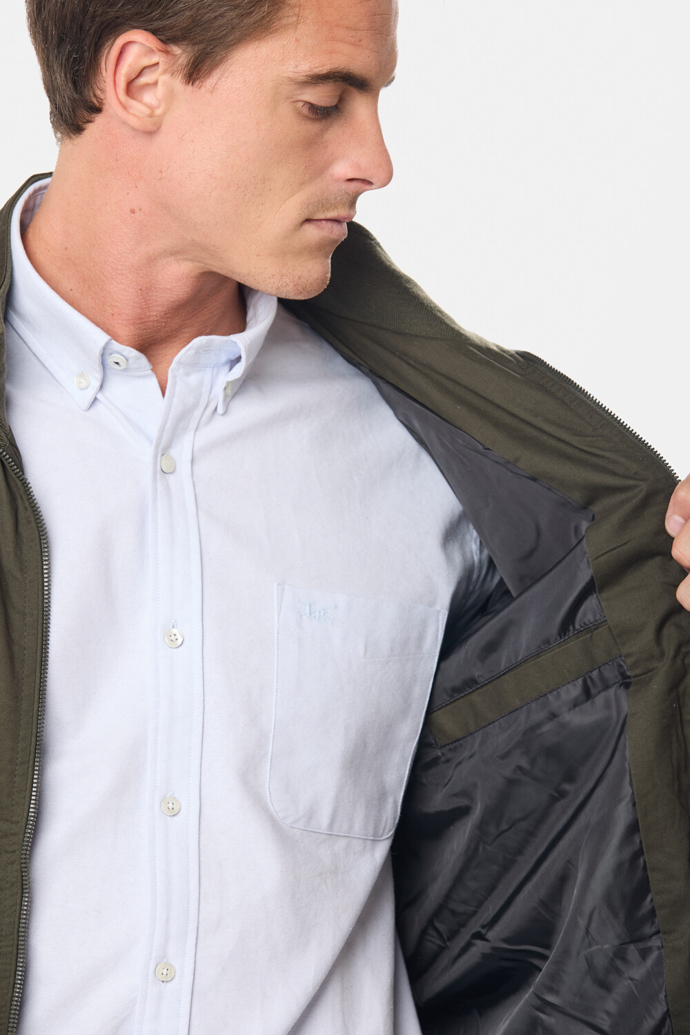 CAMPERA CASUAL DE GABARDINA Verde