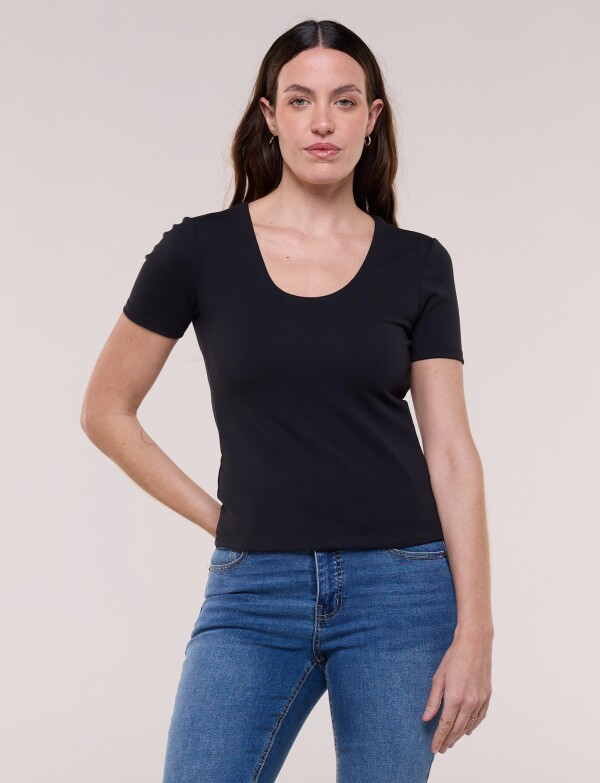 Remera Básica Modal NEGRO