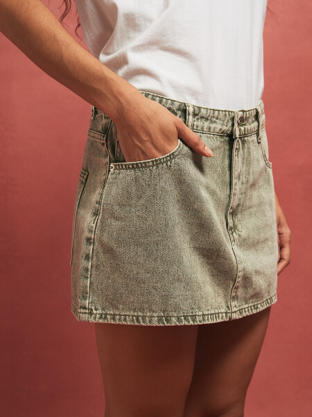 FALDA AZUCENA VERDE GRISACEO