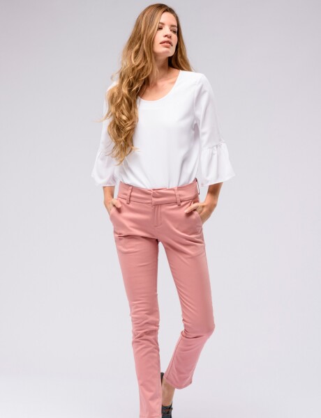 PANTALÓN DE GABARDINA SKINNY Rosa