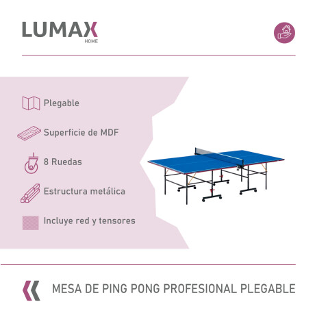 Mesa Ping Pong Profesional Plegable Con Ruedas Y Accesorios Mesa Ping Pong Profesional Plegable Con Ruedas Y Accesorios