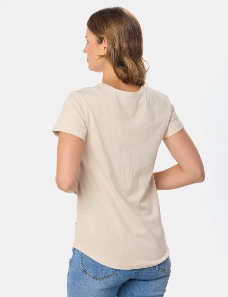 REMERA LISA MANGA CORTA Beige