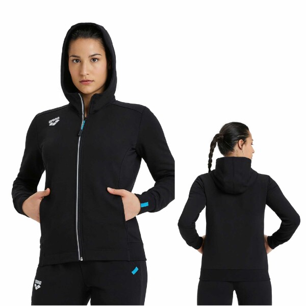 Campera Canguro Deportivo Para Mujer Arena Women's Team Hooded Jacket Panel Negro