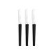 Set 3 espatulas 16cm mango negro NEGRO