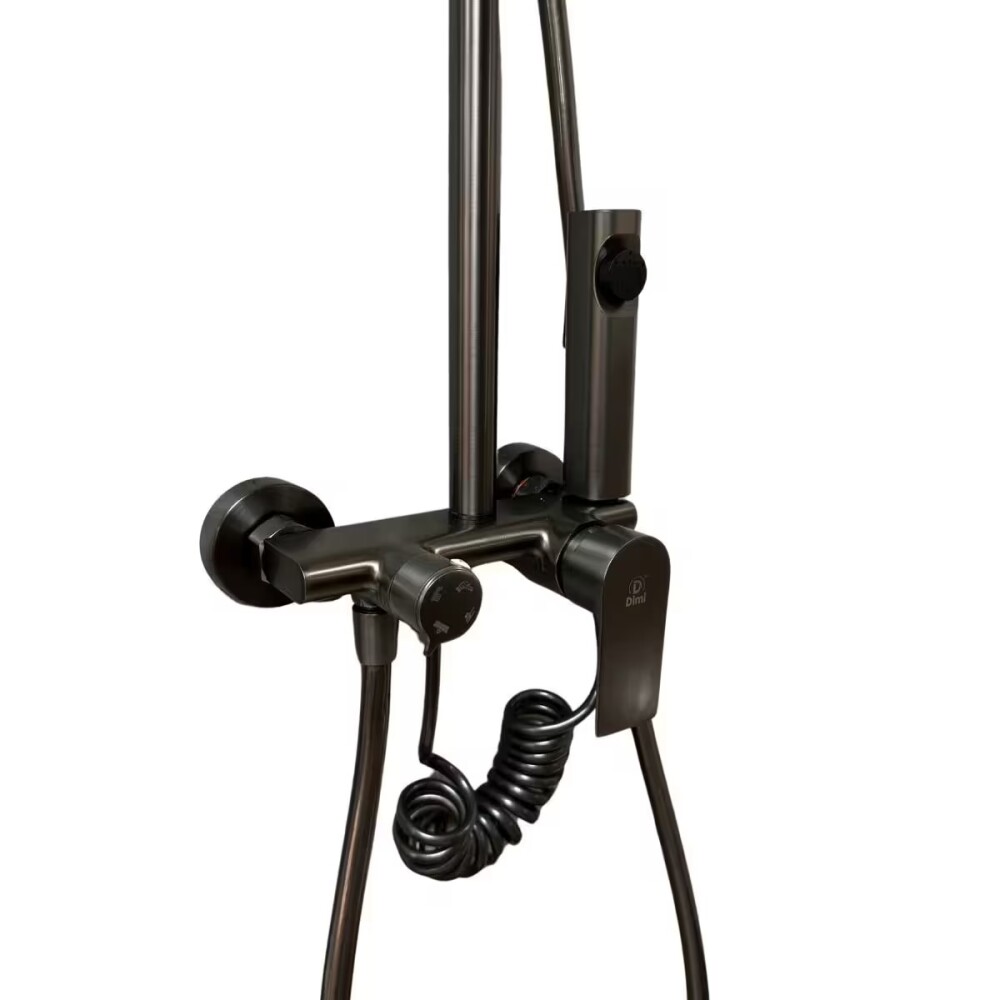 Barral de ducha Monocomando Exterior con transferencia Grafito Satinado Barral De Ducha Monocomando Exterior Con Transferencia Grafito Satinado