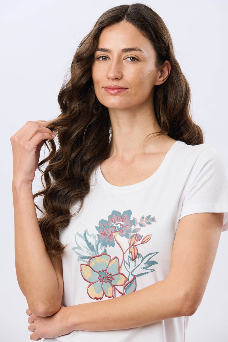 REMERA ESTAMPADA DE ALGODÓN - Blanco 