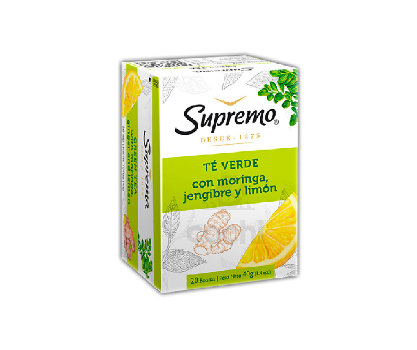 TE SUPREMO VERDE MORINGA JENGIBRE x 20 sob 