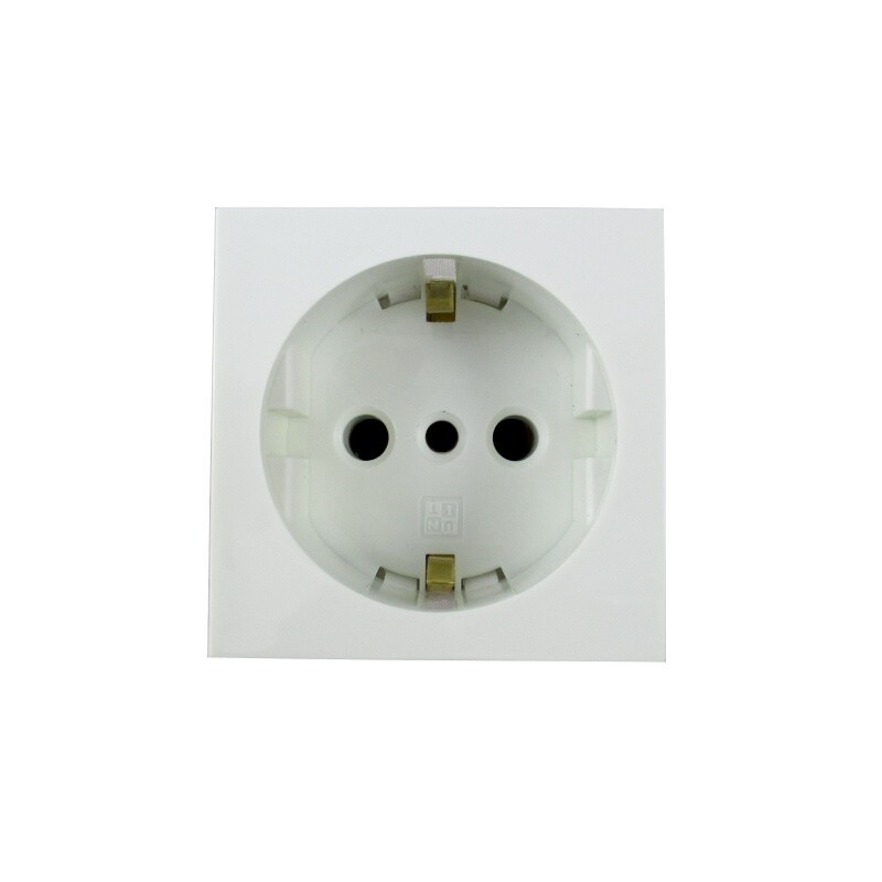 MODULO TOMA SCHUKO LATERAL Y CENTRAL 16A+T BLANCO MODULO TOMA SCHUKO LATERAL Y CENTRAL 16A+T BLANCO