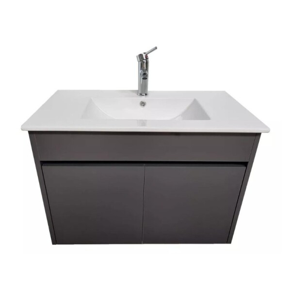 MUEBLE DE BAÑO SUSPENDIDO 60 CM MESADA DE LOZA GRAFITO - DUBAI MUEBLE DE BAÑO SUSPENDIDO 60 CM MESADA DE LOZA GRAFITO - DUBAI