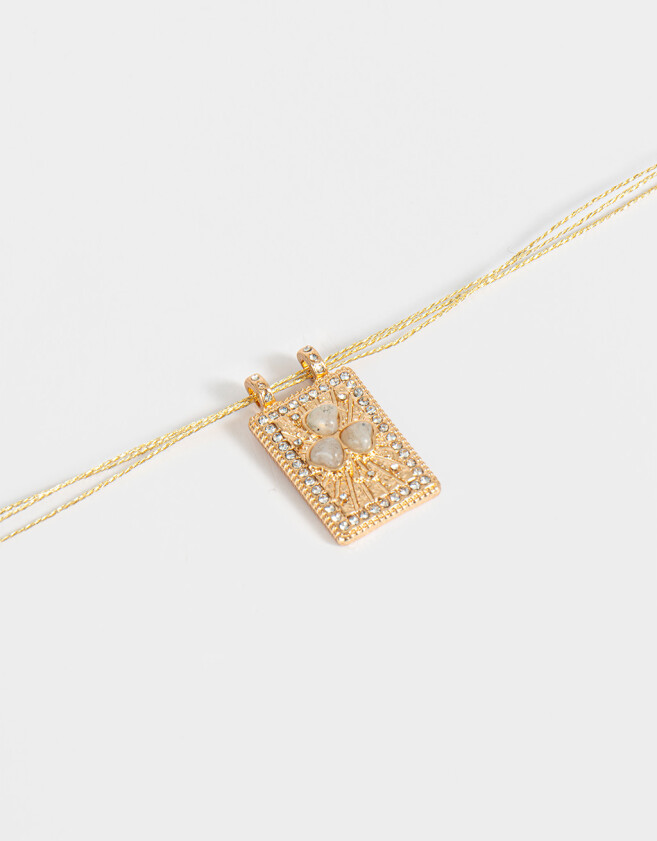 Collares Cortos De Hilo Collar Corto Hilo Con Naipe - Dorado