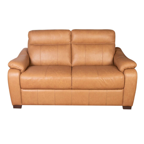 SOFA 2 CUERPOS CUERO-100-NATURAL MARRON LAURENT CAMEL