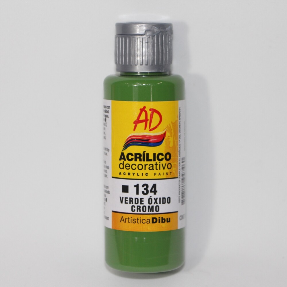 PINTURA ACRILICA ARTISTICA DIBU 60 ML. DIFERENTES COLORES COLOR VERDE OXIDO CROMO 134