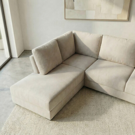 Rinconera Avero - Tela Microfibra - Chaise izquierdo Berlin 02 (Beige)