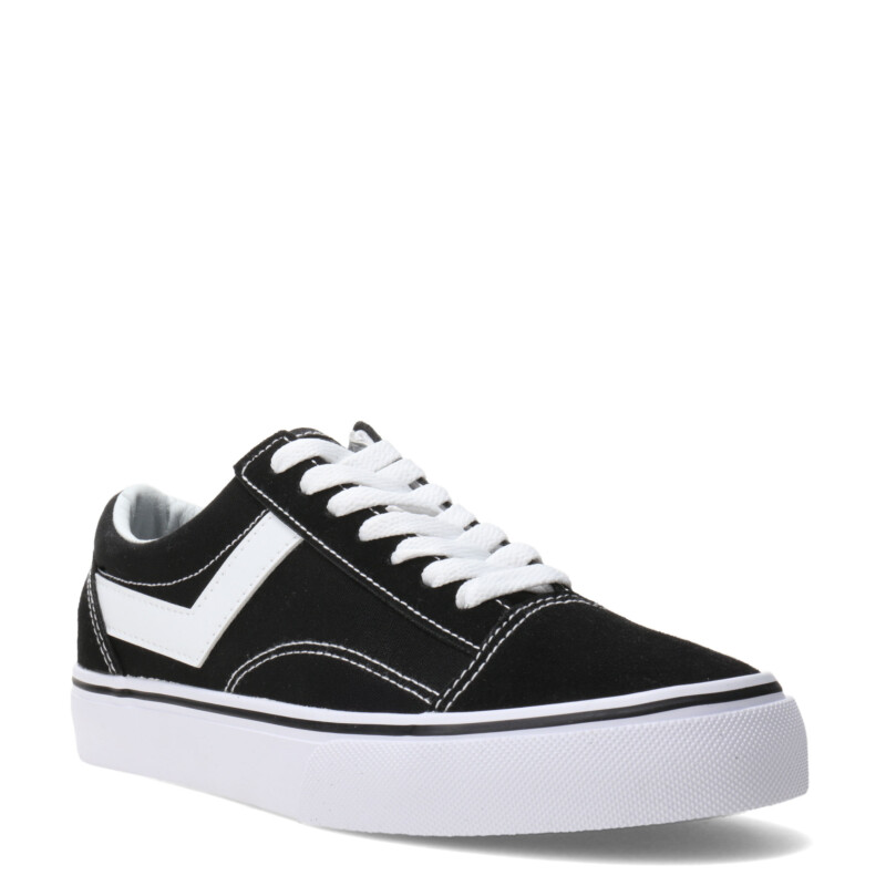 Championes Unisex PONY Casual Lona Gamuza Negro - Blanco