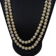 Collar de perlas mayor a menor con broche en oro 18k blanco, zafiro azul y brillantes Collar de perlas mayor a menor con broche en oro 18k blanco, zafiro azul y brillantes