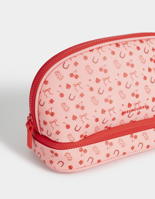 Porta Cosméticos Portacosméticos Estampado - Rosa Viejo