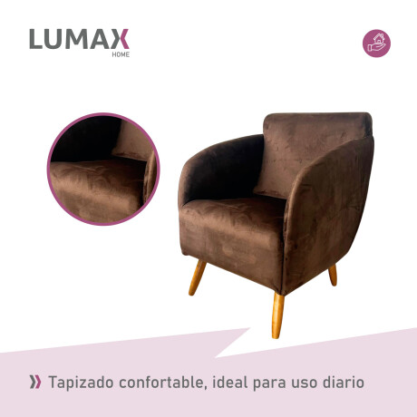 Pack x2 Sillón poltrona 1 cuerpo Lumax Kira nórdico de tela Marron