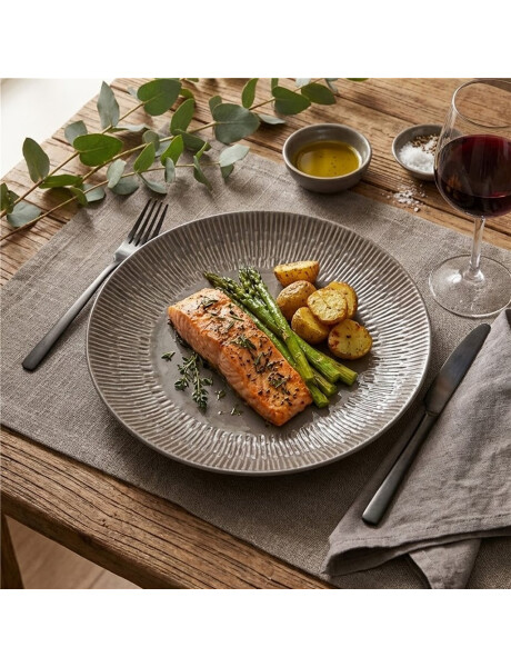 PLATO DE MESA CERAMICA D28CM TEXTURA GRIS PLATO DE MESA CERAMICA D28CM TEXTURA GRIS