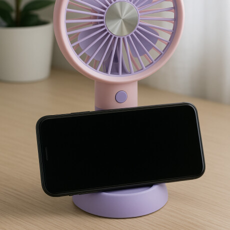 Mini ventilador portátil de escritorio multicolor – recargable Lila