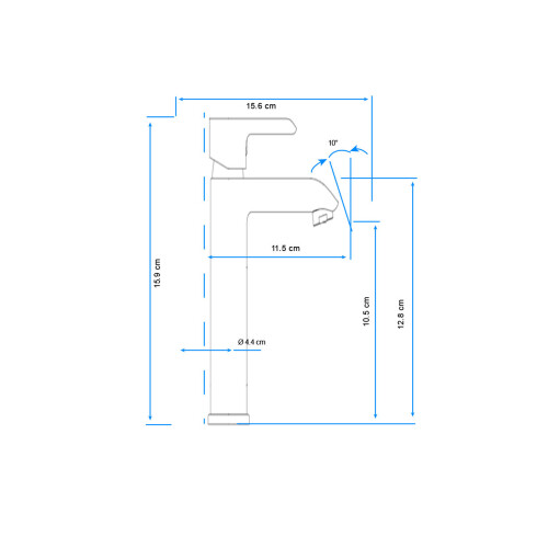 Lavatorio Bajo Monocomando Cromo Con Apertura En Frio - Alassio GRIS