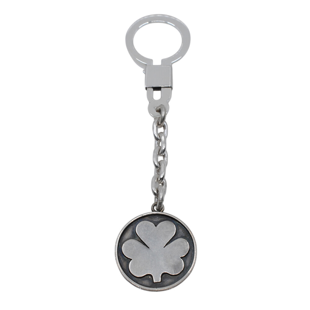 Llavero plata 925 con medalla con diseño trébol. Diámetro 27 mm Llavero plata 925 con medalla con diseño trébol. Diámetro 27 mm