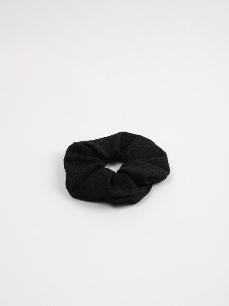 Scrunchie pointelle Negro