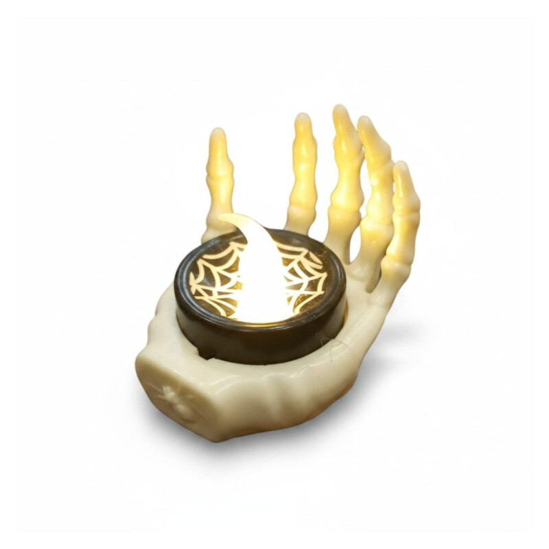 Vela Led Mano Halloween Blanca